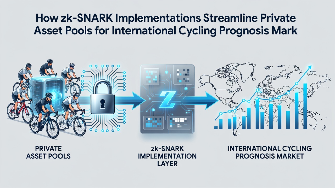 Illustration der Integration von zk-SNARKs in Radsport-Prognosemärkte mit Fokus auf Asset-Pool-Management
